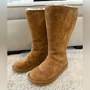 Ugg Knightsbridge Tall Back Zipper Chestnut Brown Boots